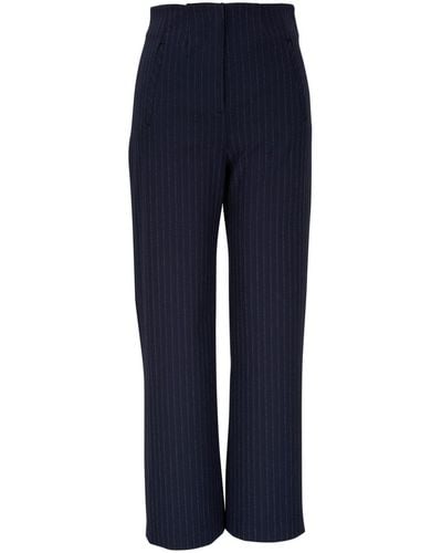 Veronica Beard Dova Pinstriped Trousers - Blue