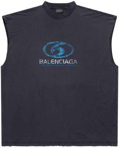 Balenciaga Surfer Trägershirt mit grafischem Print - Blau