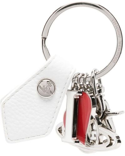 Vivienne Westwood Schlüsselanhänger mit Logo-Schild - Weiß