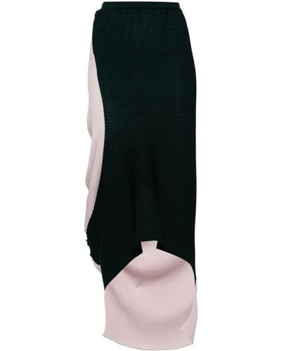 Issey Miyake Aerate asymmetric midi skirt - Negro