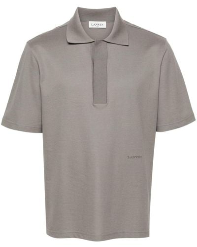 Lanvin Short-sleeve Piquè Polo Shirt - Grey