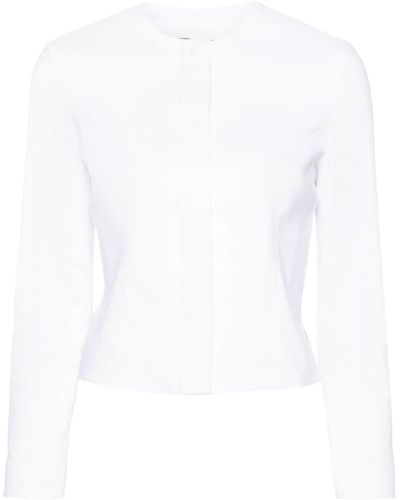 Theory Cropped Jack Met Peplum Afwerking - Wit