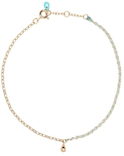 The Alkemistry 18kt Yellow Gold Truquoise Stone Anklet - White