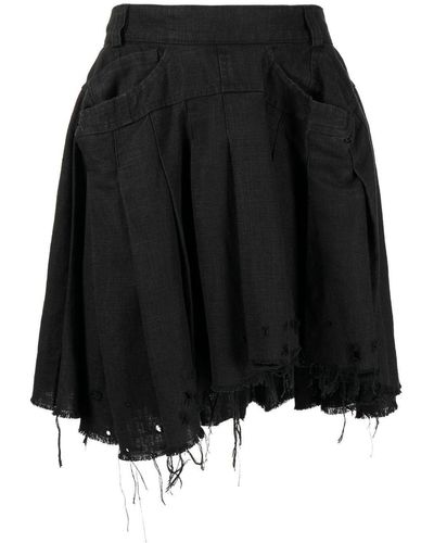 Natasha Zinko Distressed-effect Mini Skirt - Black