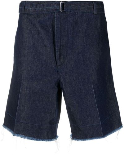 Lanvin Frayed Denim Shorts - Blue