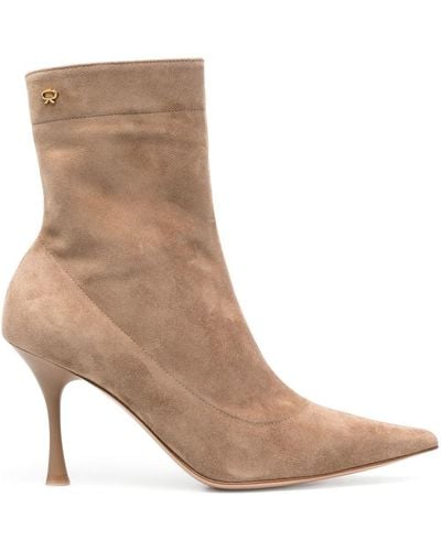 Gianvito Rossi Dunn 85mm Suede Ankle Boots - Brown
