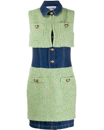 Moschino Paneled Fitted Dress - Green