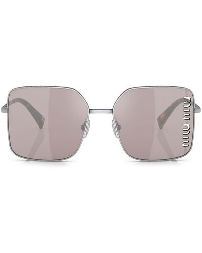 Miu Miu Gafas de sol con lentes cuadradas - Metálico