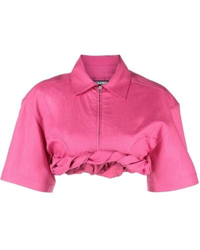 Jacquemus Cropped Blouse - Roze