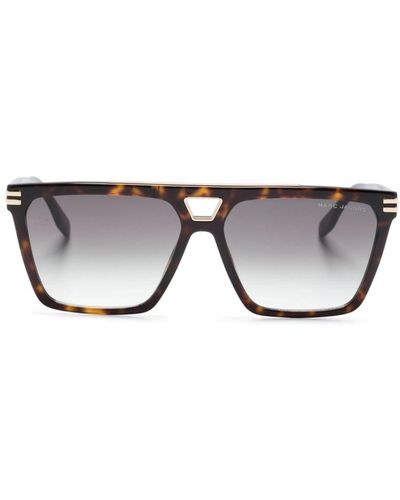 Marc Jacobs Tortoiseshell-effect Pilot-frame Sunglasses - Brown