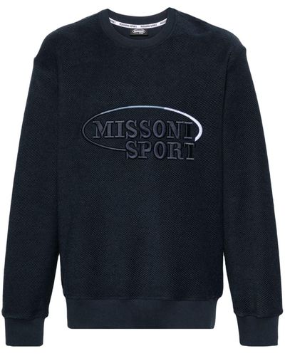 Missoni Sweatshirt mit Logo-Stickerei - Blau