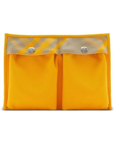 Burberry Two-tone Cotton Clutch Bag - Yellow