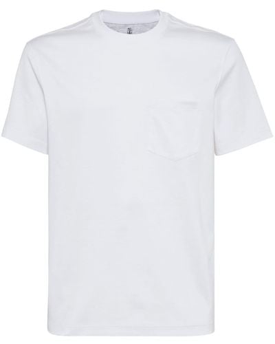 Brunello Cucinelli Patch-pocket Crew-neck T-shirt - White