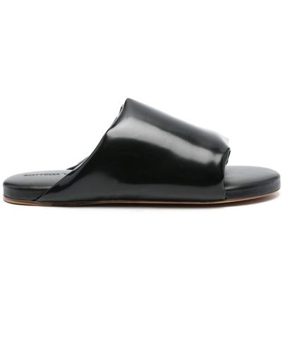 Bottega Veneta Padded Leather Flat Sandals - Black
