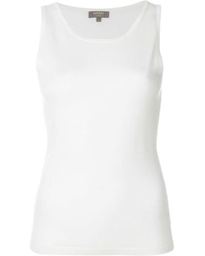 N.Peal Cashmere Top in tessuto leggero - Bianco
