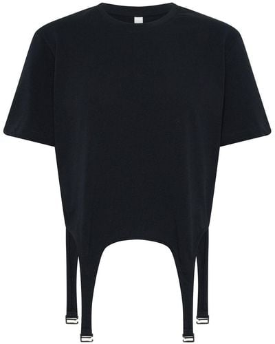 Dion Lee Camiseta con liguero y manga corta - Negro
