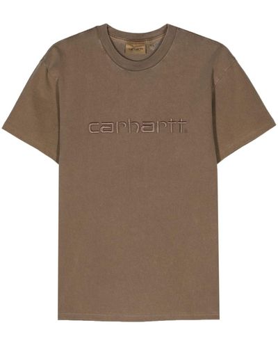 Carhartt T-Shirt mit Logo-Stickerei - Braun