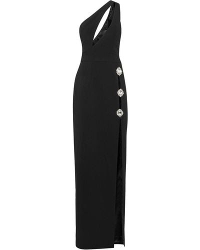 Philipp Plein Brooch-embellished Cady Maxi Dress - Black