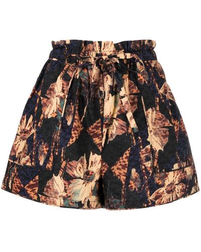 Ulla Johnson Shorts mit Blumen-Print - Schwarz