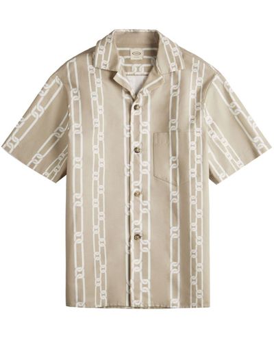 Tod's Chain-print Cotton Shirt - White