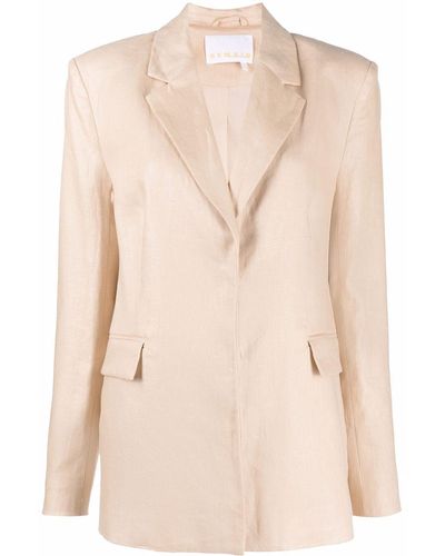 Remain Single-breasted Linen Blazer - Natural