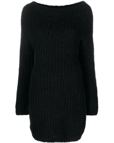 DSquared² Alp Off-shoulder Knitted Minidress - Black