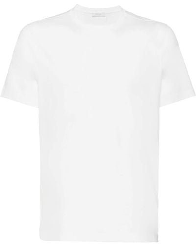 Prada T-shirt Met Geborduurd Logo - Wit