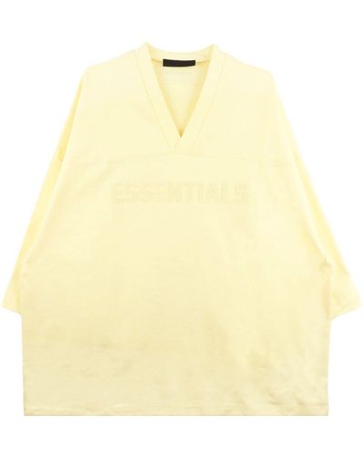Fear Of God Logo-flocked Cotton T-shirt - Yellow