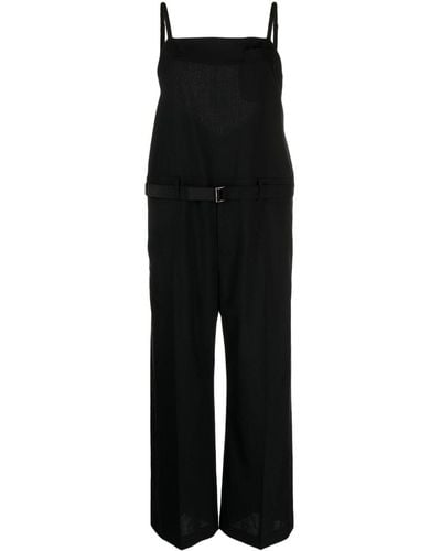 Sacai Belted Wool-blend Jumpsuit - Black
