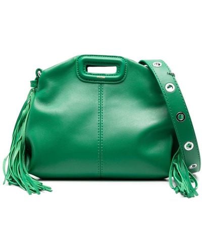 Maje Mini Miss M Leather Shoulder Bag - Green