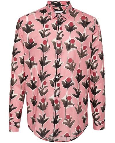 Daniele Alessandrini Floral-print Shirt - Pink
