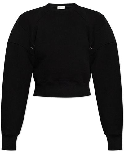 Saint Laurent Long-sleeve Cotton Sweatshirt - Black