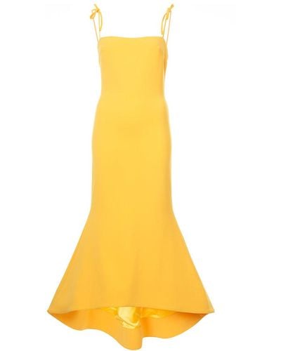 Christian Siriano Long Flared Dress - Yellow