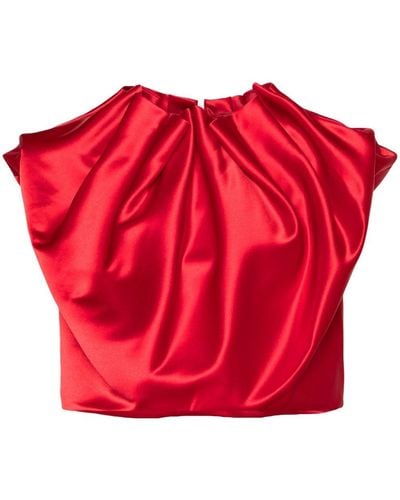 Simone Rocha Blouse crop à design drapé - Rouge