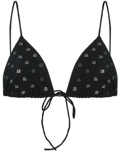 Alexander Wang Crystal-embellished Bikini Top - Black