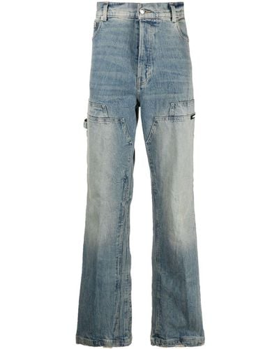 NAHMIAS Straight-Leg-Jeans mit Einsätzen - Blau