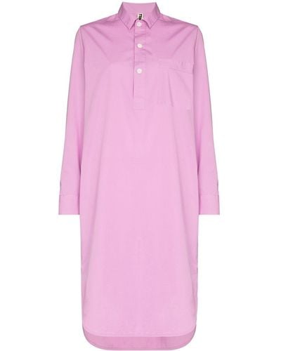 Tekla Camisa de pijama de algodón orgánico - Rosa