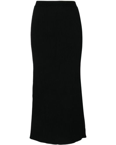 JNBY Ribbed-knit Maxi Skirt - Black