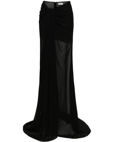 Monot Draped Crepe Maxi Skirt - Black