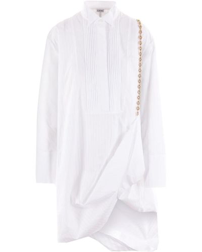 Loewe Chain-detail Cotton Shirtdress - White