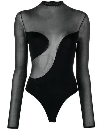 Nensi Dojaka Mesh-panelled Bodysuit - Black