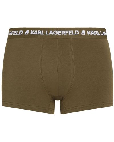 Karl Lagerfeld Set de tres bóxeres con logo - Verde