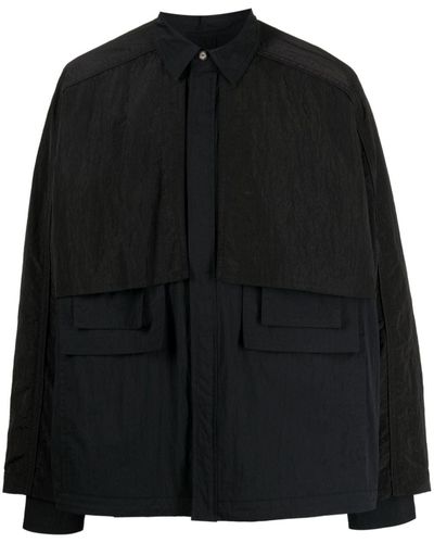 Juun.J Paneled Lightweight Shirt Jacket - Black