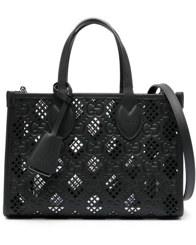 Gucci Ophidia Leather Tote Bag - Black