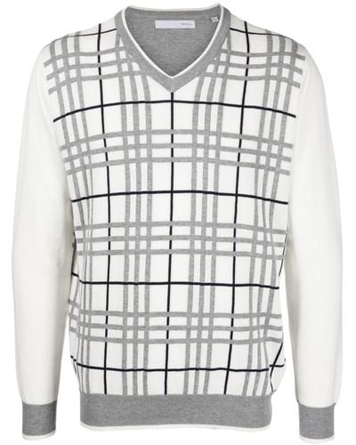 Private Stock The Ivan Checked Jumper - White