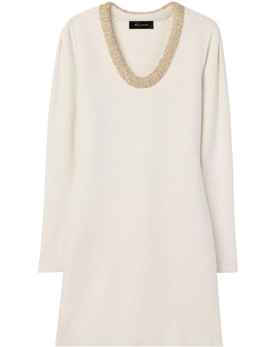 St. John Sequin-embellished Stretch-knit Minidress - White