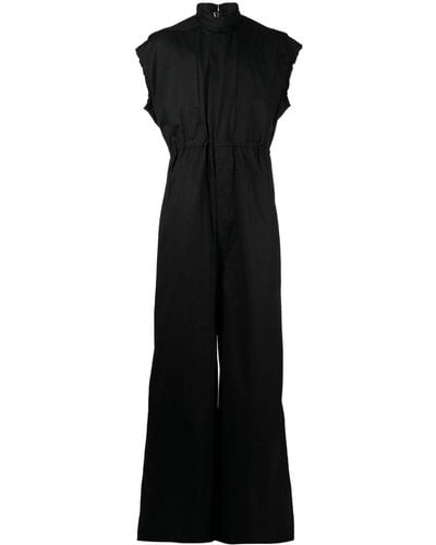 Rick Owens Layered Tied-waist Cotton Jumpsuit - Black