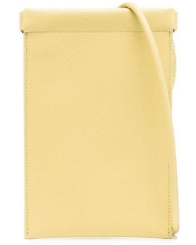 Maison Margiela Four-stitch Leather Phone Holder - Yellow