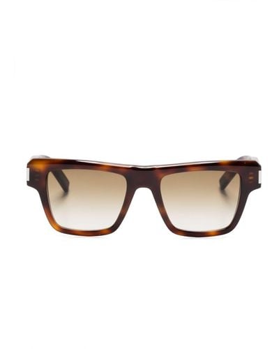 Saint Laurent Sl 469 Square-frame Sunglasses - Brown