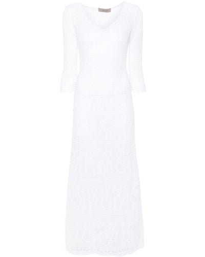 D.exterior Crochet-knit Maxi Dress - White
